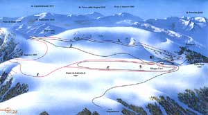 cartina piste Acquacanina - Piani di Ragnolo cartina piste Acquacanina - Piani di Ragnolo