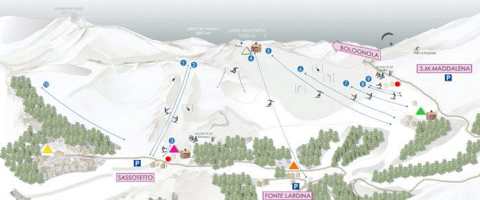 Cartina impianti e piste Sarnano Sassotetto