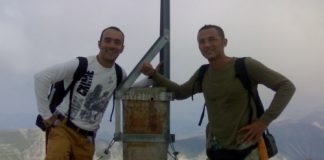 lucaps con un suo amico sul monte vettore