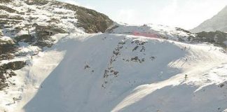 parte alta della pista con un trivio (a sinistra è un muro)