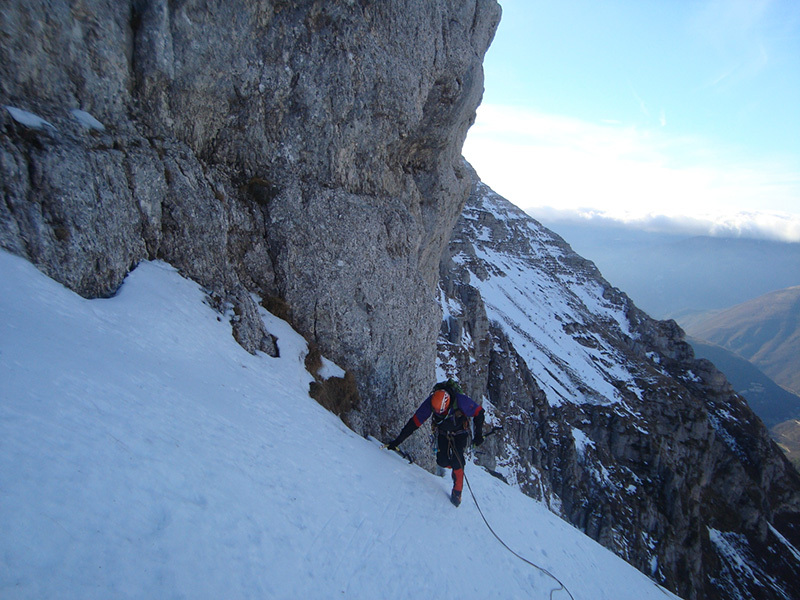 foto Monte Bove Nord e la ripetizione invernale della Via Alletto - Consiglio - Francesco Cianconi e Carlo Minnozzi