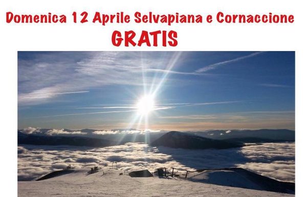 locandina Domenica 12 aprile 2015 si scia gratis a Frontignano di Ussita