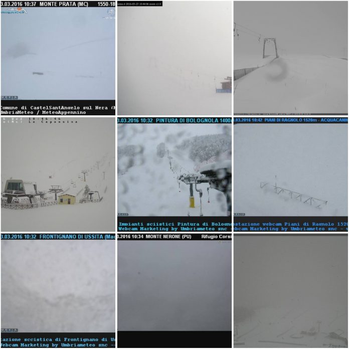 immagini webcam nevicata in corso