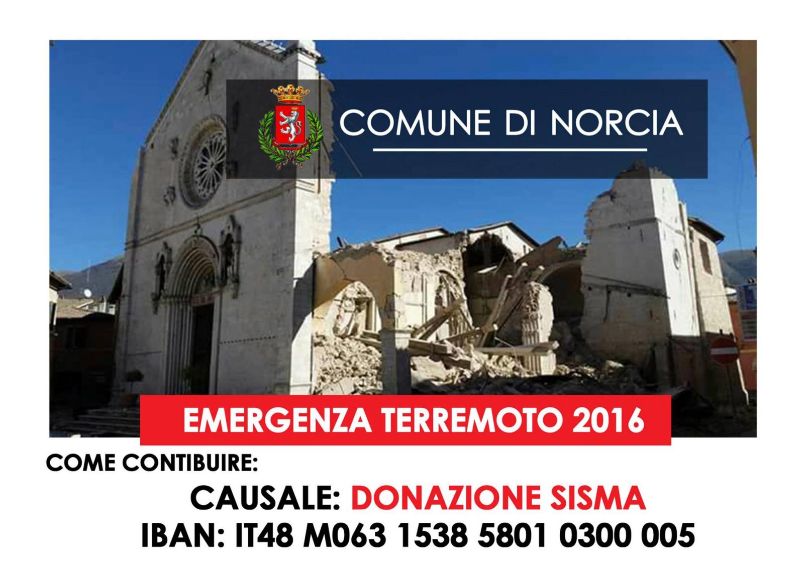 Donazione Comune di Norcia