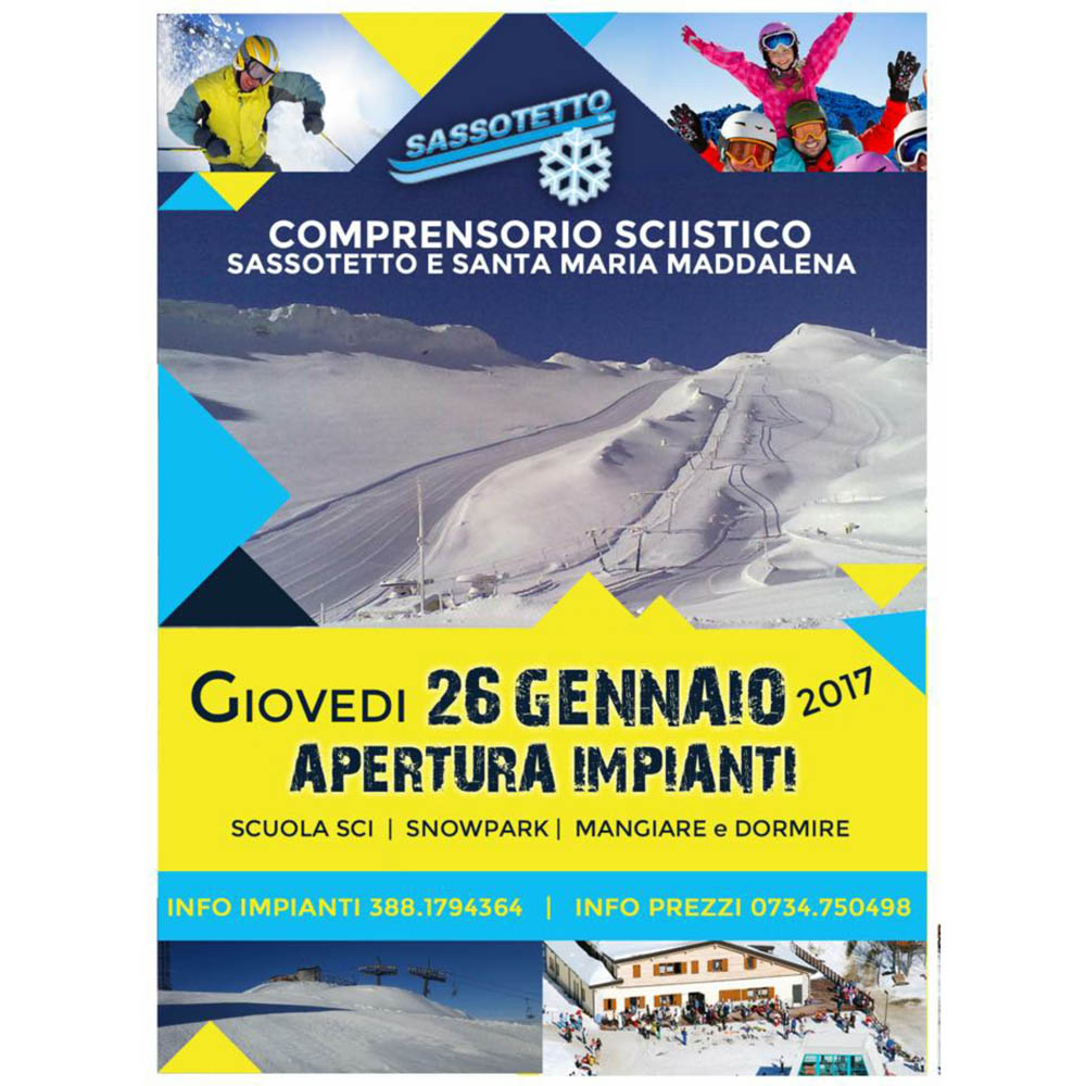 Skiarea Sarnano (Sassotetto - Santa Maria Maddalena) apertura impianti 2017