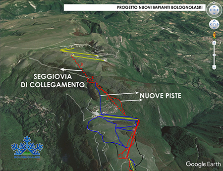 Il progetto di ampliamento degli impianti e piste di Bolognola proposto dalla società Funivie Bolognolaski