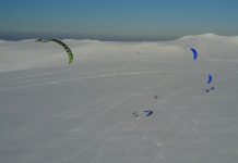 Snowkite ai Piani di Ragnolo visto dal drone di Michele Talamonti