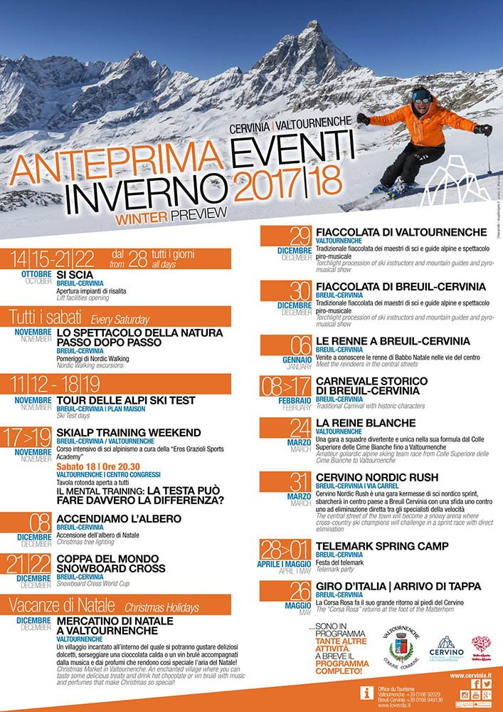 Locandina eventi 2017/2018, Cervinia