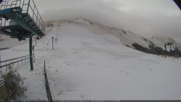 Monti Sibillini, il video della prima neve a Sassotetto e Bolognola