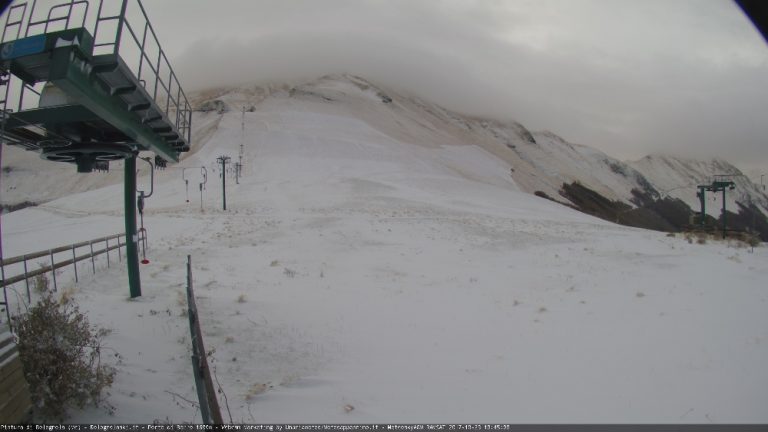 Monti Sibillini, il video della prima neve a Sassotetto e Bolognola