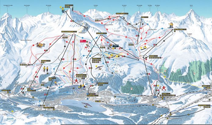 Cartina Sankt Moritz - Mappa delle piste di Sankt Moritz