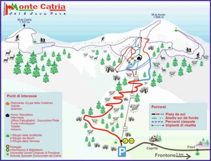 Cartina impianti mappa piste Monte Catria