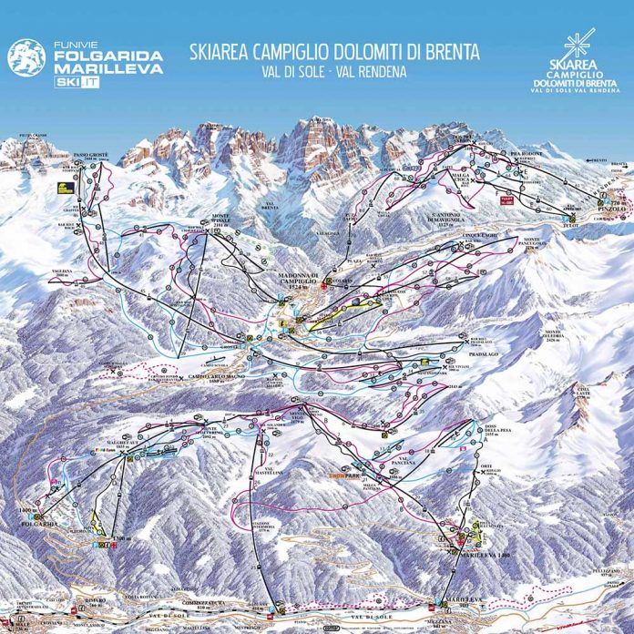 Cartina impianti e piste Madonna di Campiglio