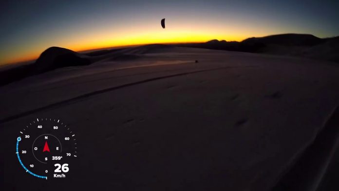 Snowkite all'alba ai Piani di Ragnolo