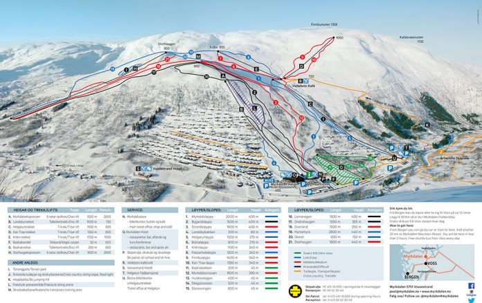 cartina impianti mappa piste myrkdalen norvegia