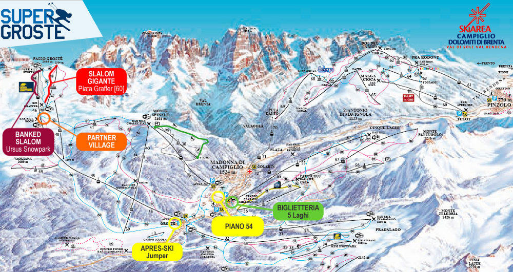 mappa eventi super groste 2018 madonna di campiglio