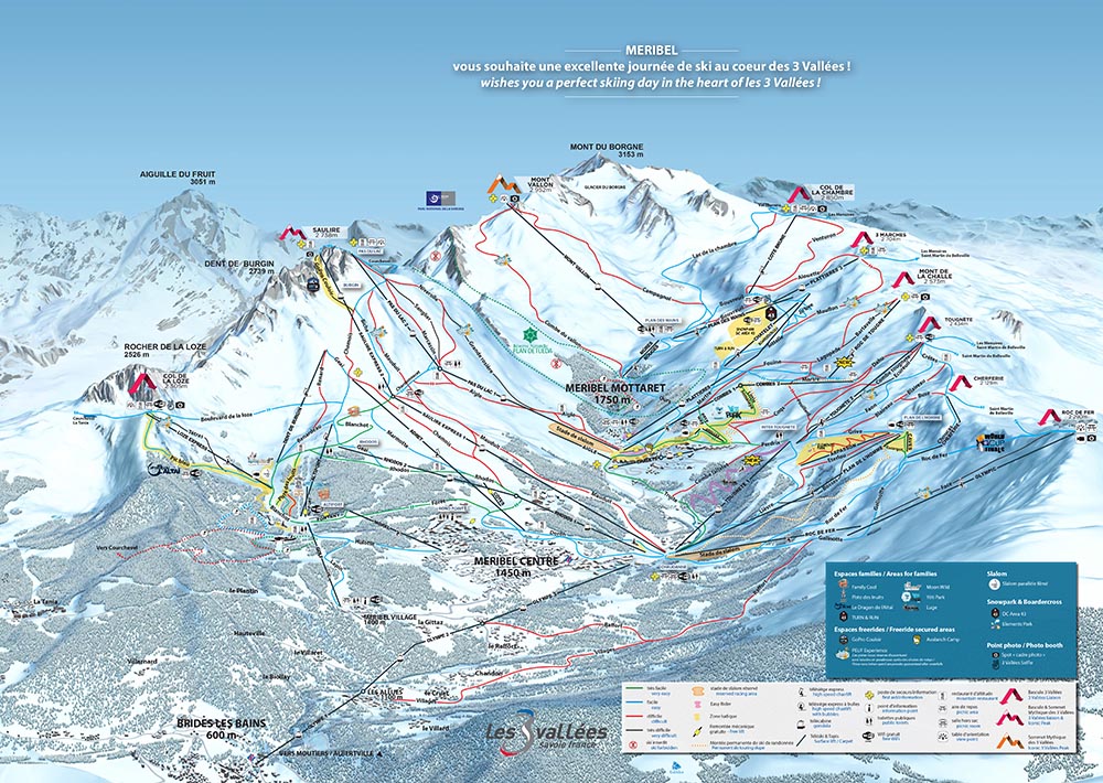 cartina impianti mappa piste sci meribel