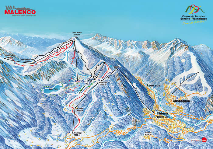 cartina impianti mappa piste sci chiesa valmalenco