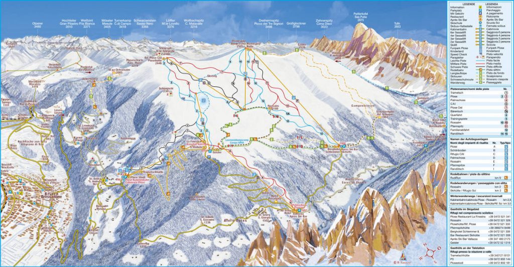 cartina impianti mappa piste sci plose bressanone