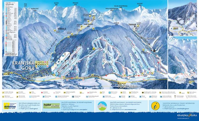 kranjska gora cartina impianti piste da sci 2018 2019