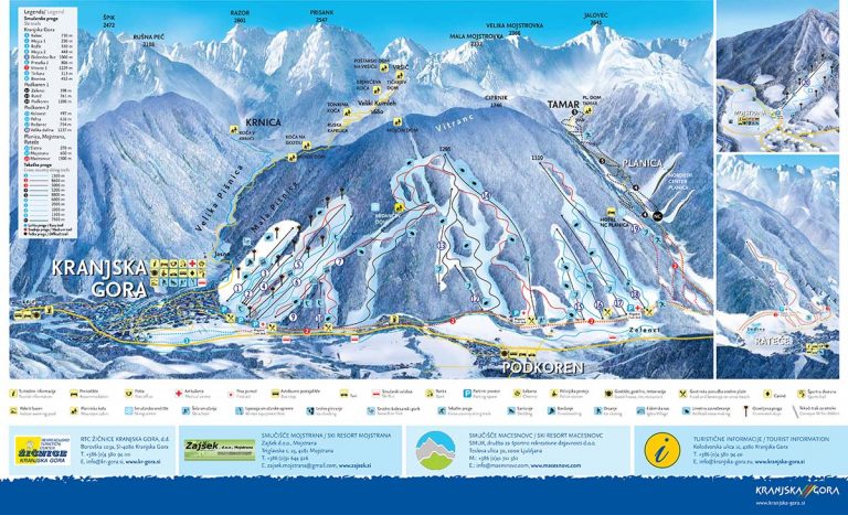 kranjska gora cartina impianti piste da sci 2018 2019