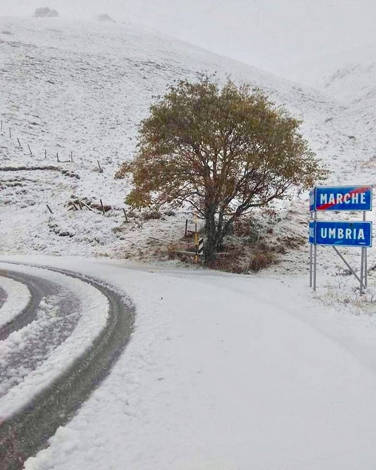 Video e foto della fitta nevicata di Frontignano di Ussita, Monte Prata e Forca di Presta
