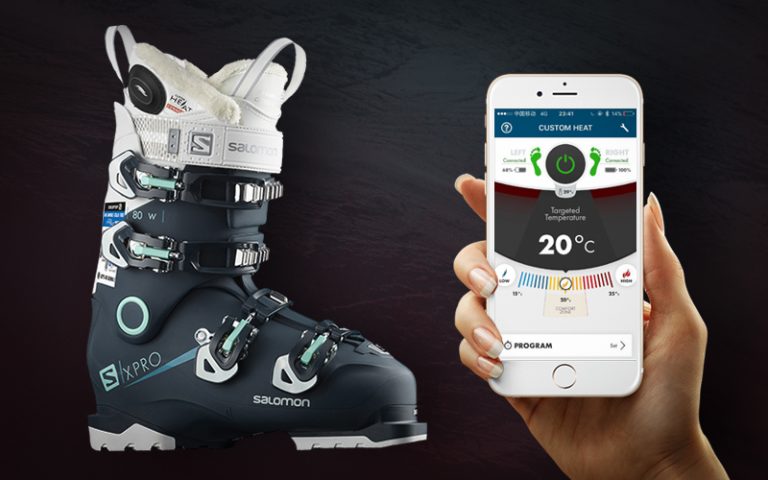 Scarponi da sci Salomon X Pro, che si scaldano utilizzando l’app