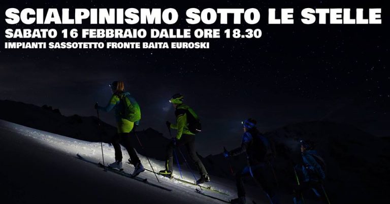 Sassotetto, escursione scialpinismo in notturna il 16 febbraio 2019