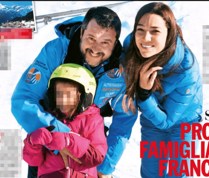 Matteo Salvini in vacanza a Bormio con la figlia Mirta e Francesca Verdini