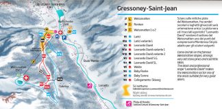 Gressoney Saint cartina impianti e mappa piste sci