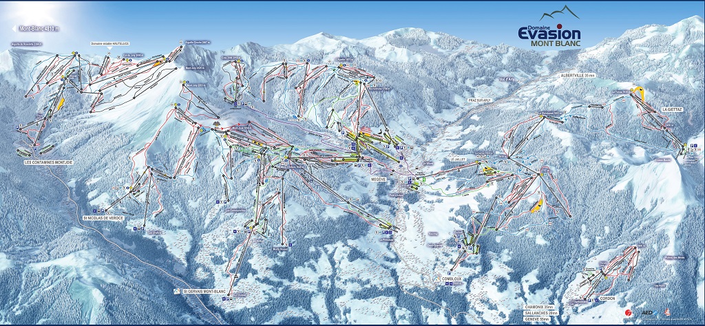 Cartina Megeve - Mappa piste di sci Megeve