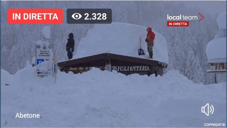 Abetone, altezza neve in aumento