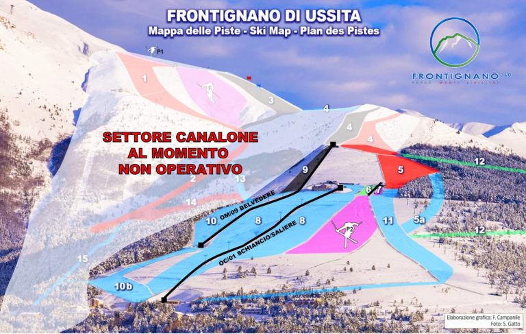 Cartina Frontignano di Ussita – Mappa piste sci Frontignano di Ussita