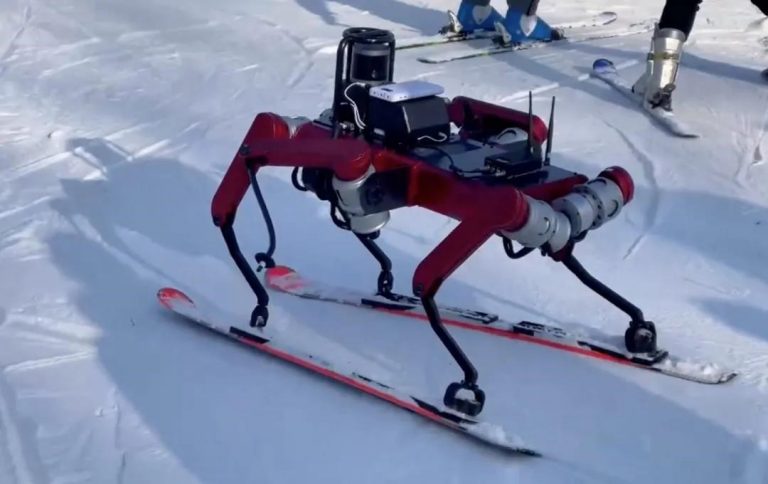 Cina, video del robot a sei zampe che può sciare