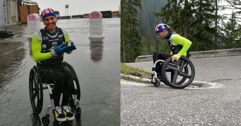 Federico Rossi scala il Passo dello stelvio con la sedia a rotelle – VIDEO