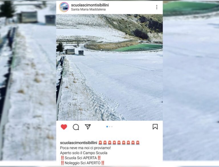 Sarnano, apertura pista campo scuola e pista slittini confermata per sabato 14 e domenica 15 gennaio