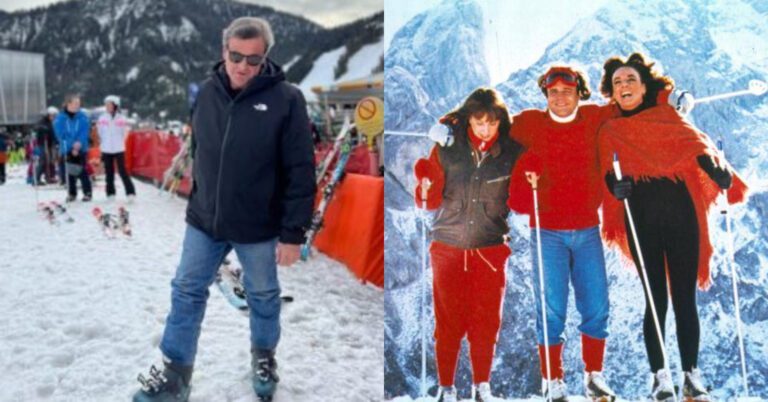 Carlo Calenda in jeans sulle piste da sci come Claudio Amendola in Vacanze di Natale 1983