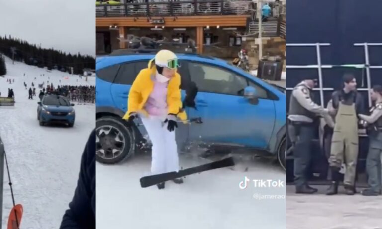 Ubriaco alla guida di un suv entra nella pista da sci e investe sciatrice – VIDEO