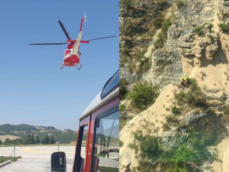Turista rimane bloccato sulle Lame Rosse soccorso con l’elicottero dei vigili del Fuoco