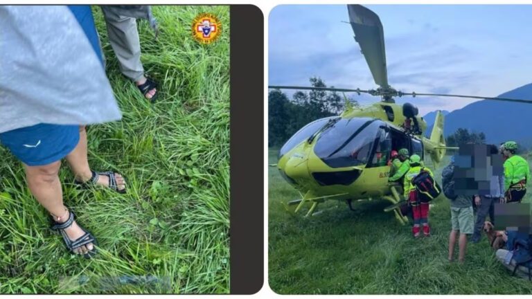 Con i sandali di gomma bloccati a 2000 metri vengono salvati dal soccorso alpino. Il costo dell’Intervento è 10 mila euro