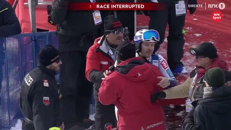Gurgl, manifestanti interrompono la gara di sci e Henrik Kristoffersen si arrabbia – VIDEO