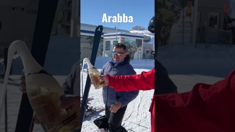 Arabba, sciabolata con gli sci al rifugio Burz – VIDEO