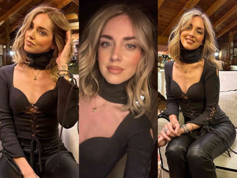 Chiara Ferragni, outfit totalmente in pelle per il weekend sulla neve con i suoi amici