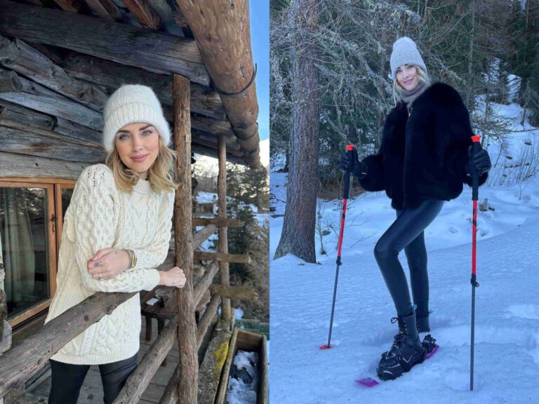 Chiara Ferragni va a ciaspolare a Champoluc e lascia a casa Fedez