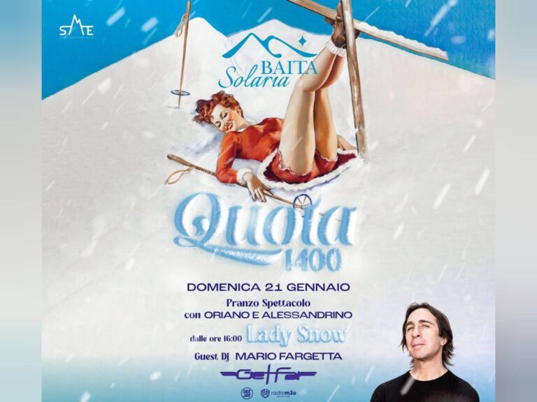 Sassotetto, il dj Fargetta alla Baita Solaria domenica 21 Gennaio