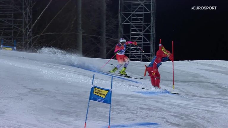 Schladming, Fadri Janutin evita per un soffio lo scontro con un volontario di pista – VIDEO