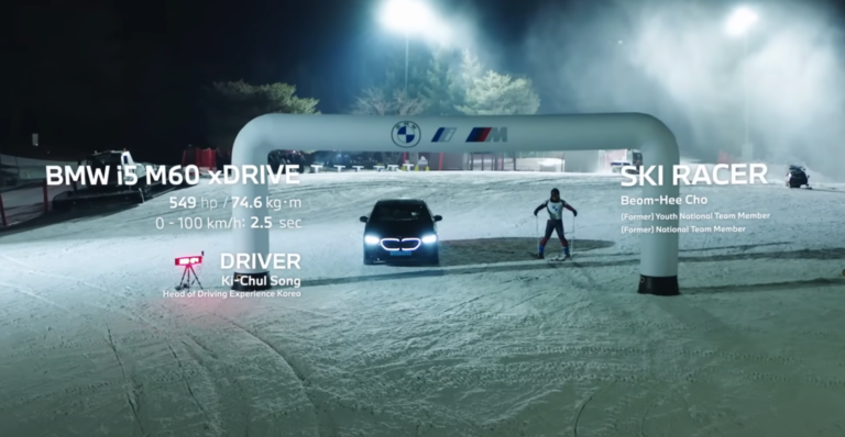 Corea, la BMW i5 M60 sfida Bum-Hee Cho sulle piste del resort Vivaldi ski – VIDEO