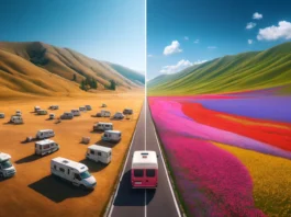 Monti Sibillini in camper, la magica fioritura di Castelluccio e le migliori aree di sosta