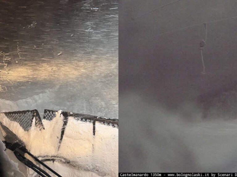 Bufera di neve sui Monti Sibillini: chiusi gli impianti a Bolognola e Frontignano