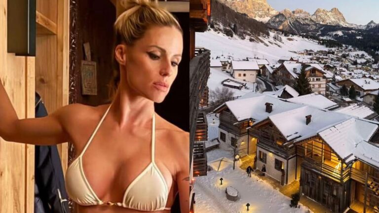 Michelle Hunziker sceglie le Dolomiti per il Capodanno: relax in spa e bikini mozzafiato